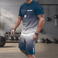 ⏰ Nur noch heute 50% Rabatt! 👕 Herren Freizeit-Set mit Farbverlauf – Kurzarm T-Shirt + Shorts, locker geschnittener Schnitt, 2 Designs zur Auswahl für Alltag, Zuhause & Stadtspaziergänge ✨