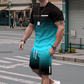⏰ Nur noch heute 50% Rabatt! 👕 Herren Freizeit-Set mit Farbverlauf – Kurzarm T-Shirt + Shorts, locker geschnittener Schnitt, 2 Designs zur Auswahl für Alltag, Zuhause & Stadtspaziergänge ✨