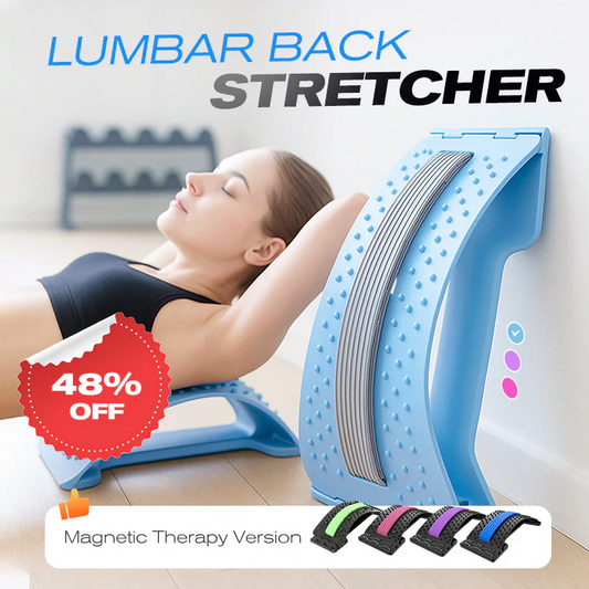 🥳🔥Lendenwirbel-Stretcher mit Magnetfeldtherapie & Akupunkturmassage – 3-in-1 Rückenstütze gegen Verspannungen