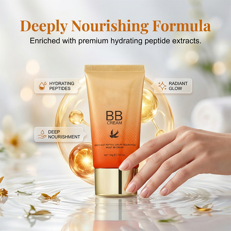 🧡 1+1 GRATIS! Feuchtigkeitsspendende BB-Creme mit Vogelnest-Peptiden – Makellose Deckkraft ohne Maskeneffekt!