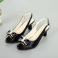 🔥 Nur jetzt! 50% Rabatt Damen Peep Toe Slingback Sandalen 🖤 Mit Schleife & Fußgewölbestütze, ganztägig bequem