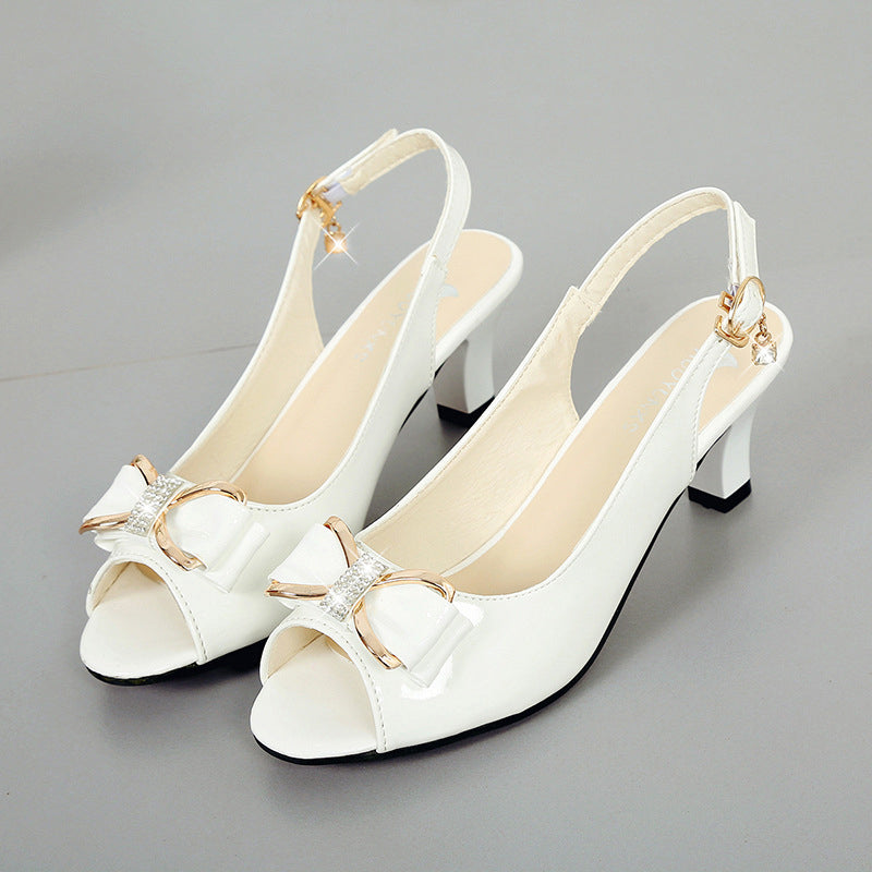 🔥 Nur jetzt! 50% Rabatt Damen Peep Toe Slingback Sandalen 🖤 Mit Schleife & Fußgewölbestütze, ganztägig bequem
