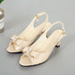 🔥 Nur jetzt! 50% Rabatt Damen Peep Toe Slingback Sandalen 🖤 Mit Schleife & Fußgewölbestütze, ganztägig bequem