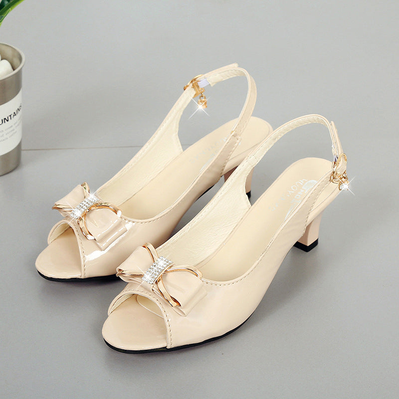 🔥 Nur jetzt! 50% Rabatt Damen Peep Toe Slingback Sandalen 🖤 Mit Schleife & Fußgewölbestütze, ganztägig bequem