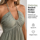 😍Zeitlich begrenzter Rabatt 49% 💥Neckholder-Minikleid mit gerafftem Oberteil und Stufenrock