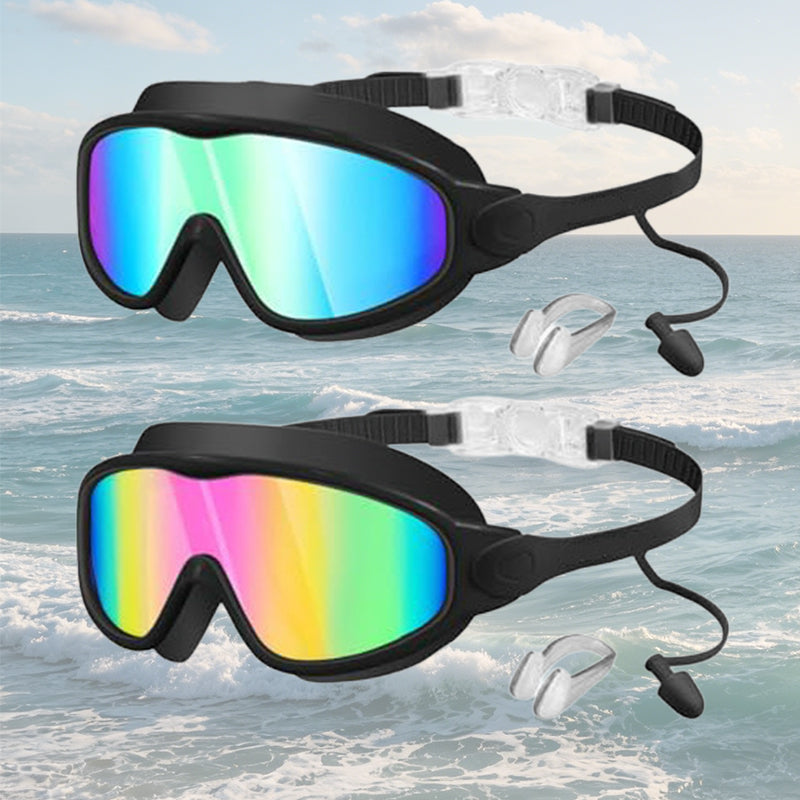 ⏰ Nur noch heute 50% Rabatt! 🏊 Kinder Schwimmbrillen Set 2 Stück, Anti-Beschlag & UV-Schutz, Weitwinkel-Glas mit Silikon-Dichtung & integrierten Ohrenstöpseln, bequemer Sitz für Jungen & Mädchen ✨
