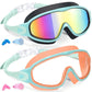 ⏰ Nur noch heute 50% Rabatt! 🏊 Kinder Schwimmbrillen Set 2 Stück, Anti-Beschlag & UV-Schutz, Weitwinkel-Glas mit Silikon-Dichtung & integrierten Ohrenstöpseln, bequemer Sitz für Jungen & Mädchen ✨