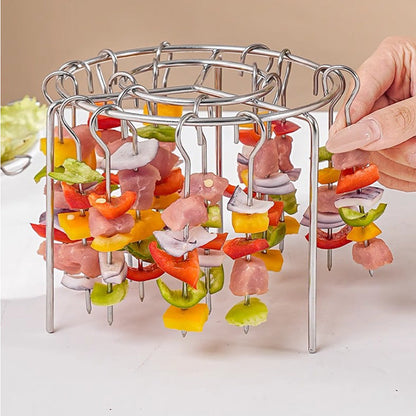 🍗 50% RABATT! 🥩 Vertikaler Kebab-Grill für die Heißluftfritteuse – inklusive hitzebeständiger Handschuhe – Perfekt für saftige Spieße & knusprige Hähnchen – gleichmäßige Garung & einfache Reinigung 🍢✨🔥