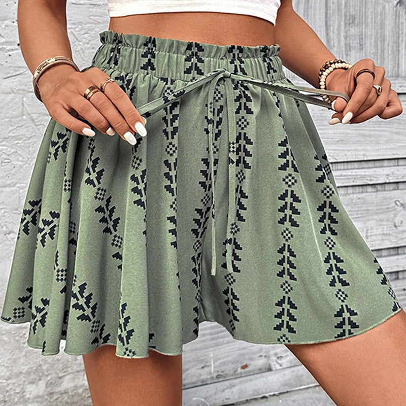 🏆 Sonderpreis am letzten Tag: €17.99! 💃 Damen-Shorts mit Bohemian-Print und hoher Taille 🏖️