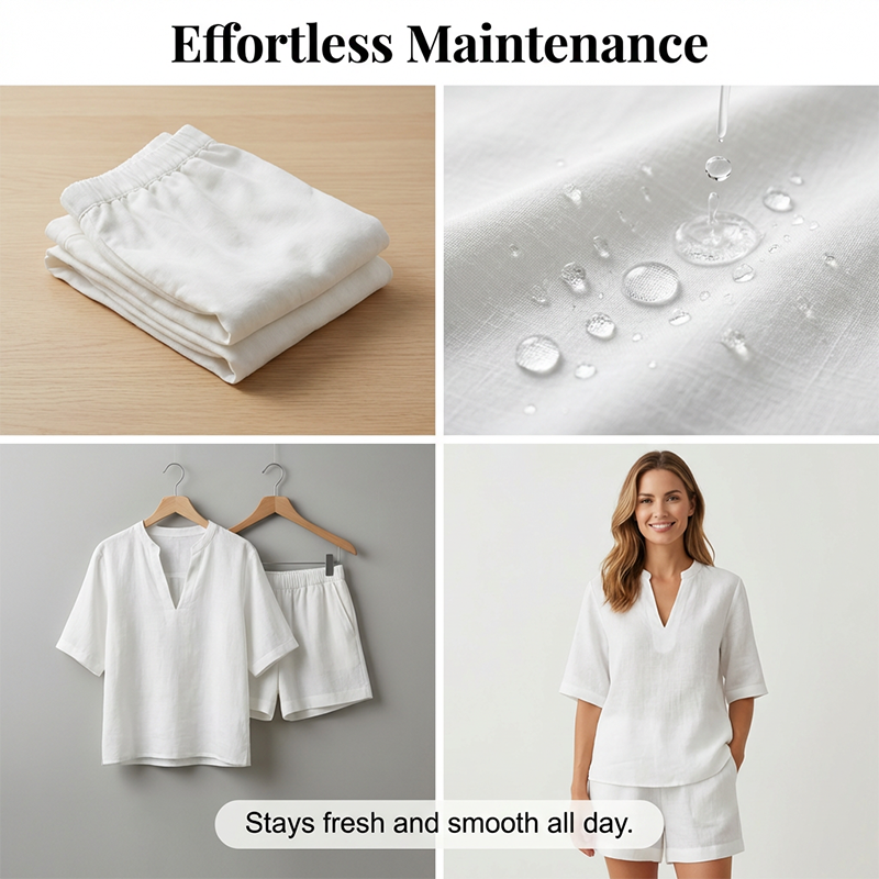 🔥 50% RABATT! Damen Sommer-Set aus Leinen-Mix – V-Ausschnitt Top + Shorts, leicht & bequem!