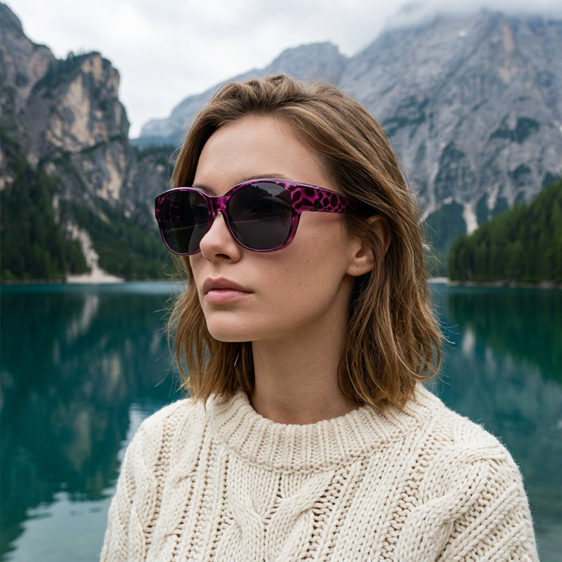 🔥Heißer Verkauf 50% Rabatt🔥😎Modische Damen Polarisations-Sonnenbrille mit Schlangenmuster-Gestell – UV-Schutz für Stadt, Autofahrt & Urlaub🕶️✨