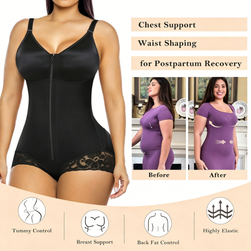 ✨ NEU 2026 | 50 % RABATT! 🖤 Damen Form-Bodysuit mit Reißverschluss – Stark komprimierend, Bauchkontrolle & Po-Lifting, bis große Größen