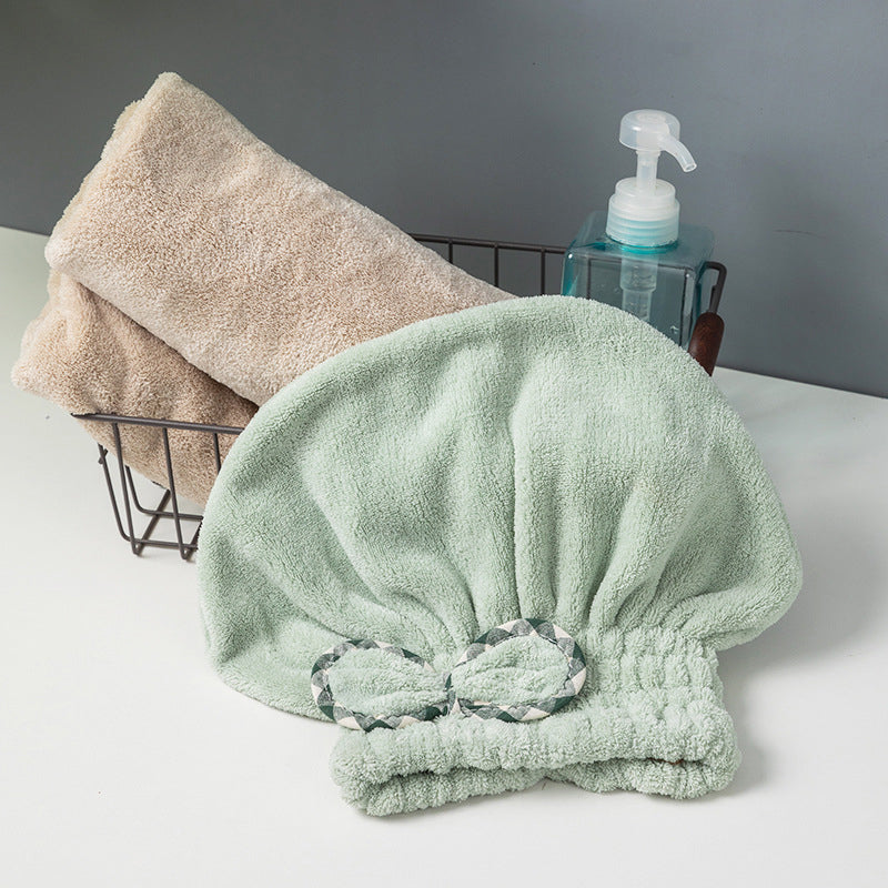 💥Saugstarker Haarturban aus Korallenfleece – Schnelltrocknendes Turban-Tuch mit Gummibund für Bad & Haarwäsche