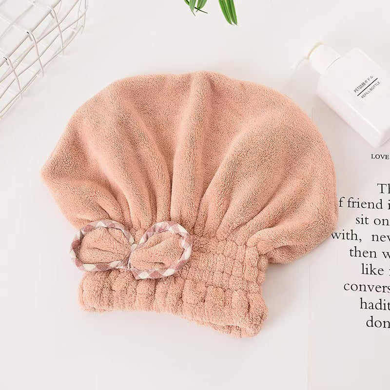 💥Saugstarker Haarturban aus Korallenfleece – Schnelltrocknendes Turban-Tuch mit Gummibund für Bad & Haarwäsche