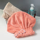 💥Saugstarker Haarturban aus Korallenfleece – Schnelltrocknendes Turban-Tuch mit Gummibund für Bad & Haarwäsche