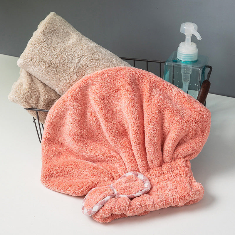💥Saugstarker Haarturban aus Korallenfleece – Schnelltrocknendes Turban-Tuch mit Gummibund für Bad & Haarwäsche