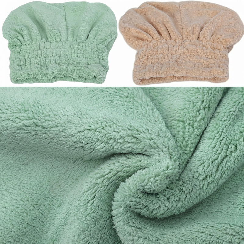 💥Saugstarker Haarturban aus Korallenfleece – Schnelltrocknendes Turban-Tuch mit Gummibund für Bad & Haarwäsche