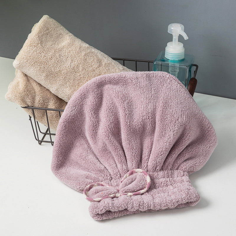 💥Saugstarker Haarturban aus Korallenfleece – Schnelltrocknendes Turban-Tuch mit Gummibund für Bad & Haarwäsche