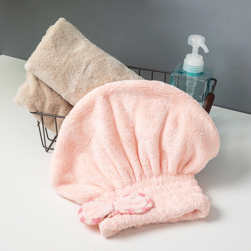 💥Saugstarker Haarturban aus Korallenfleece – Schnelltrocknendes Turban-Tuch mit Gummibund für Bad & Haarwäsche