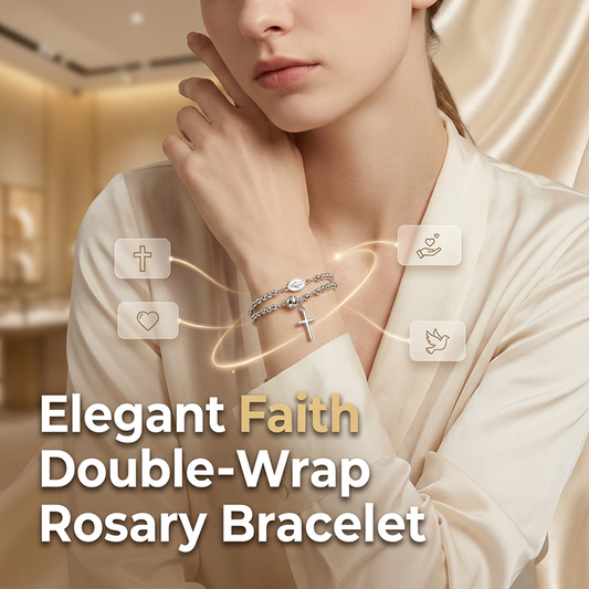 🌷💝 49% RABATT! Elegantes Doppeltes Gebetsperlenarmband mit Kreuz – Stilvoll & voller Glauben!