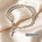 🌷💝 49% RABATT! Elegantes Doppeltes Gebetsperlenarmband mit Kreuz – Stilvoll & voller Glauben!