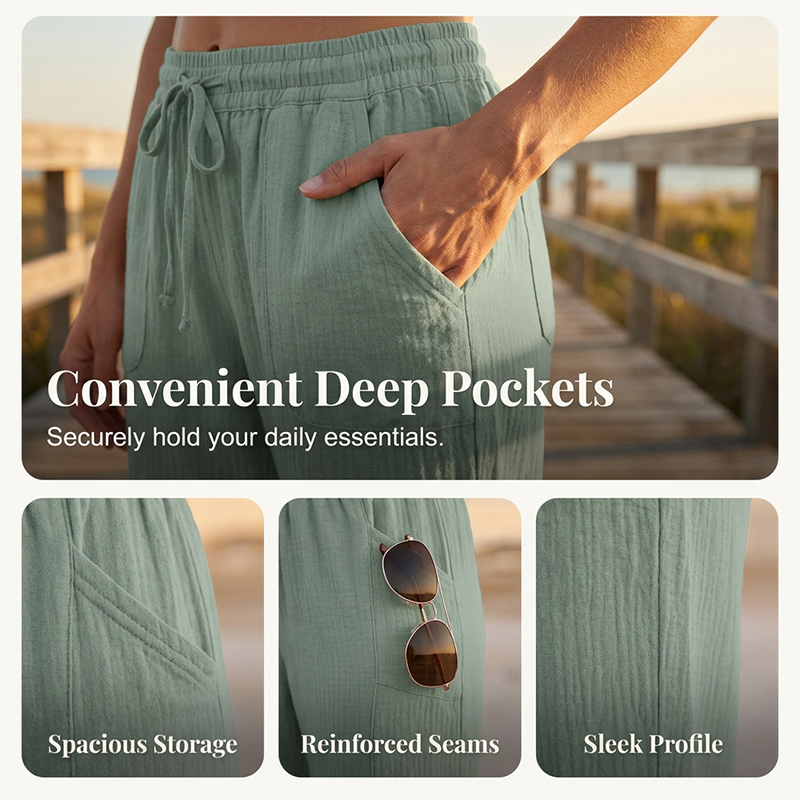 ✨ Leichte Damen-Capri mit Falten & verstellbarem Bund – Premium-Qualität für den Alltag!