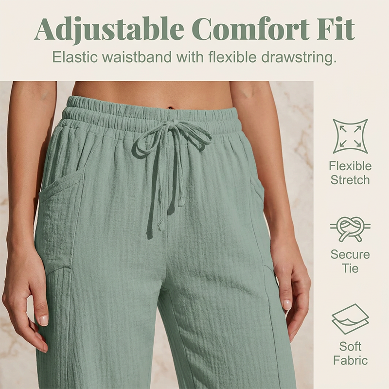 ✨ Leichte Damen-Capri mit Falten & verstellbarem Bund – Premium-Qualität für den Alltag!