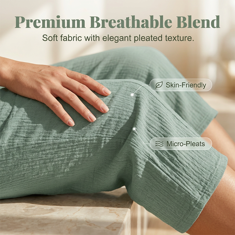 ✨ Leichte Damen-Capri mit Falten & verstellbarem Bund – Premium-Qualität für den Alltag!