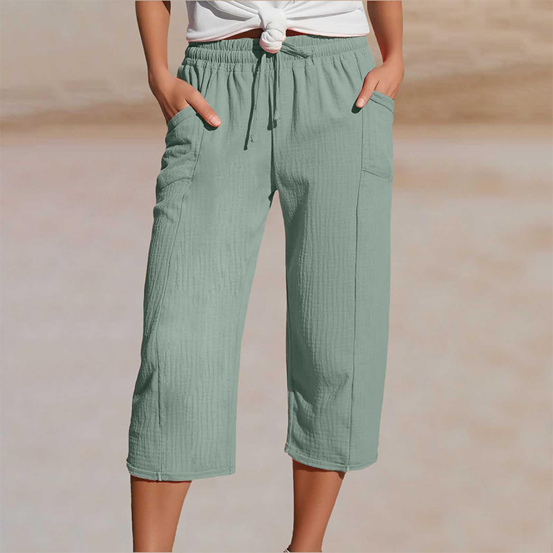 ✨ Leichte Damen-Capri mit Falten & verstellbarem Bund – Premium-Qualität für den Alltag!