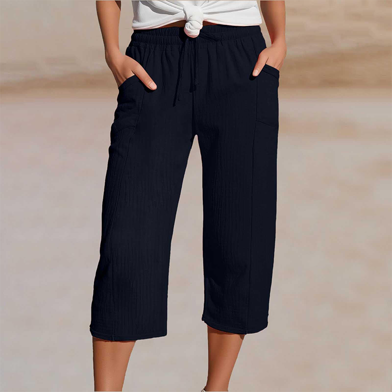 ✨ Leichte Damen-Capri mit Falten & verstellbarem Bund – Premium-Qualität für den Alltag!