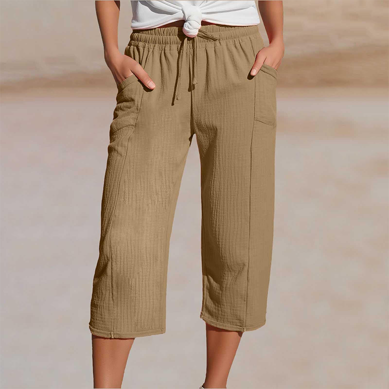 ✨ Leichte Damen-Capri mit Falten & verstellbarem Bund – Premium-Qualität für den Alltag!