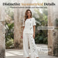 🏖️ 50 % RABATT AUF NEUHEITEN! 👗 Damen Zweiteiler Set – Elegantes Top + weite Hose, atmungsaktiv, für Urlaub & Alltag 🤍