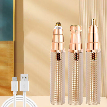 💆 LIMITIERTER 50% RABATT! 3-in-1 wiederaufladbarer Elektrischer Trimmer – Für Augenbrauen, Nasenhaare & Gesichtsbehaarung, USB-Ladung