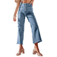 Lässige Damenjeans mit weitem Bein und aufgesetzten Taschen