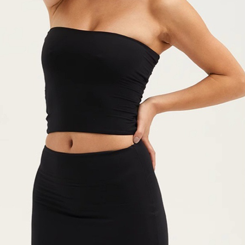 Weiches trägerloses Bandeau-Top in Unifarbe für Damen