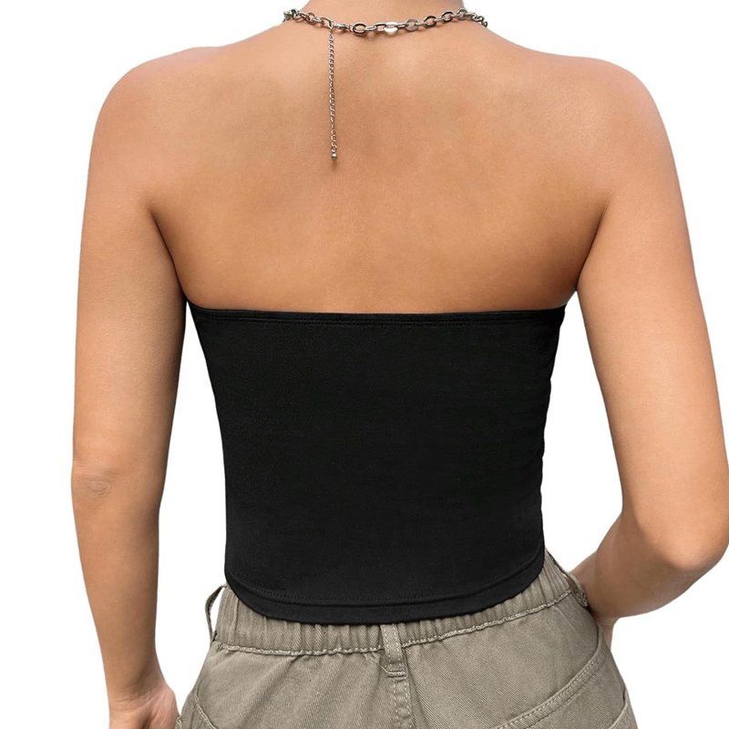 Weiches trägerloses Bandeau-Top in Unifarbe für Damen