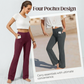 Damen elastische Schlaghose mit hohem Bund