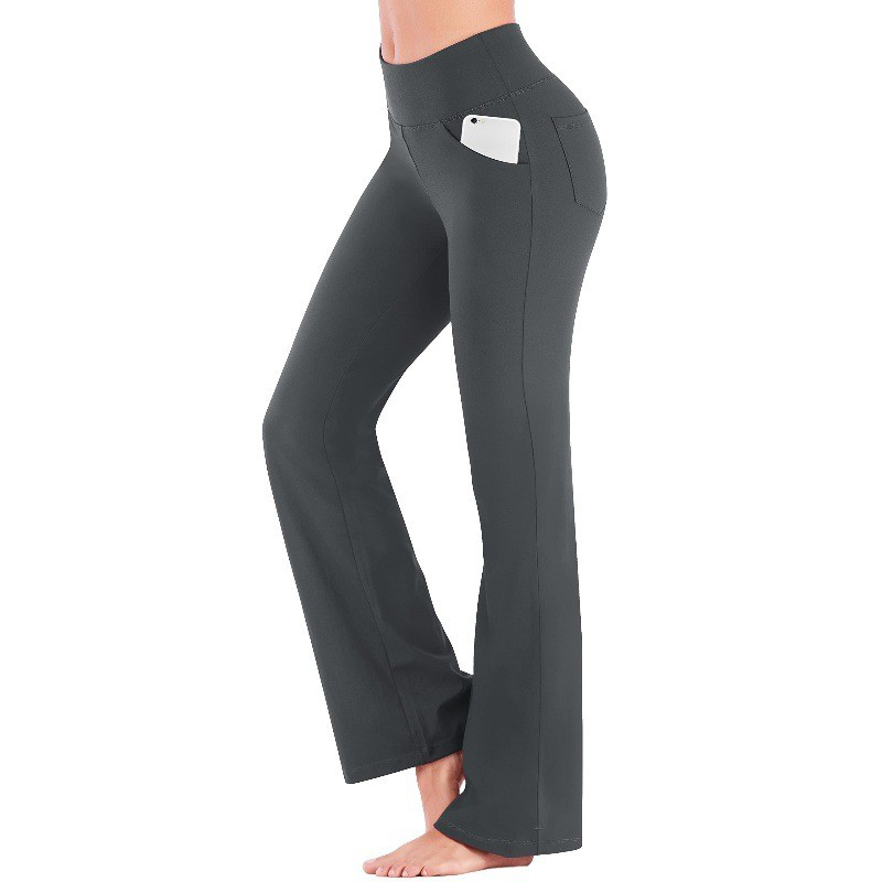 Damen elastische Schlaghose mit hohem Bund