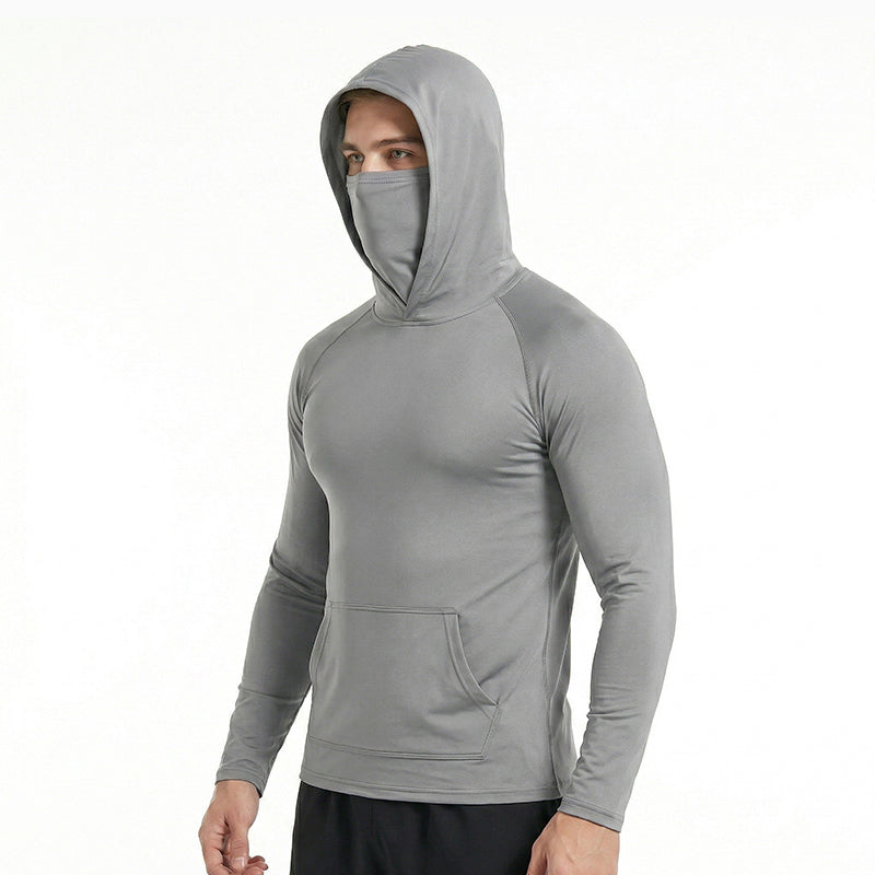☀️ Herren Sonnenschutz-Hoodie mit UPF 50+ – Atmungsaktiv, Schnelltrocknend & mit integrierter Gesichtsmaske!