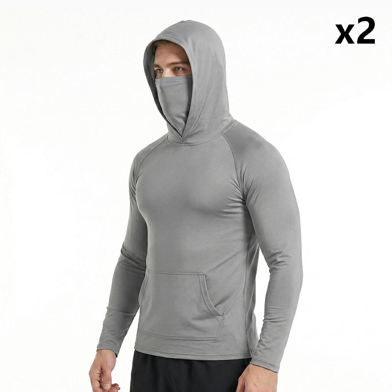 ☀️ Herren Sonnenschutz-Hoodie mit UPF 50+ – Atmungsaktiv, Schnelltrocknend & mit integrierter Gesichtsmaske!