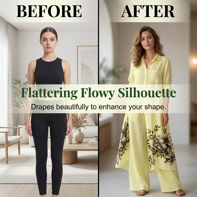 ✨ Kunstvolles Floral-Outfit für Damen – Leicht, modern & vielseitig kombinierbar!