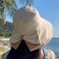👒 Damen Sonnenhut mit breiter Krempe & Schleife – Faltbarer UV-Schutz Hut für Strand & Urlaub🎀