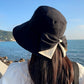 ⏰ Nur noch heute 50% Rabatt! 👒 Damen Sonnenhut mit breiter Krempe & dekorativer Schleife, faltbarer atmungsaktiver Stoff mit 360° UV-Schutz für Strand, Garten und Urlaub ✨