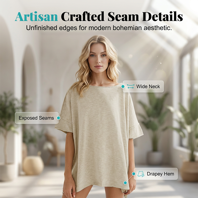🌺👕 50% RABATT! Lockeres Damen-Oberteil mit U-Boot-Ausschnitt – Einfarbig, leicht & perfekt für Sommer & Alltag!