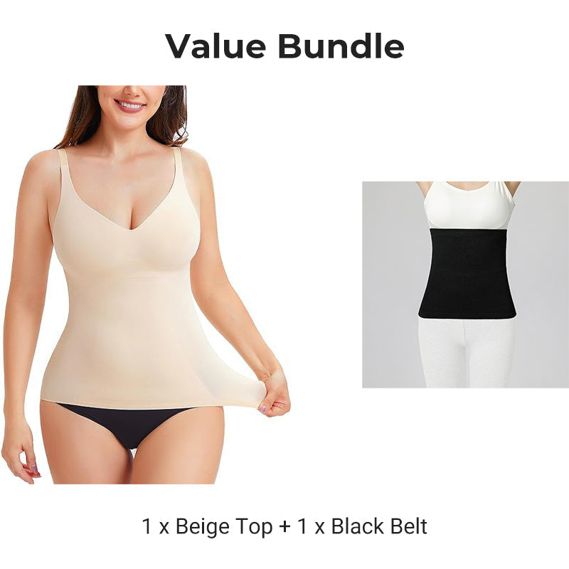 Women's Tummy Shaping Top with Built-In Bra