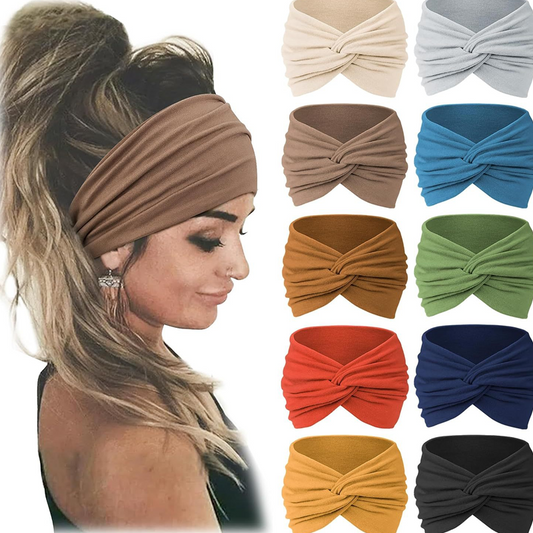🧘 Boho Sport-Stirnband für Damen – Breites elastisches Haarband für Yoga, Laufen & Alltag!