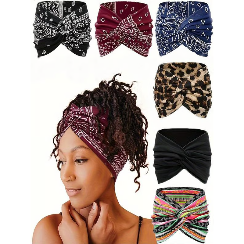 🧘 Boho Sport-Stirnband für Damen – Breites elastisches Haarband für Yoga, Laufen & Alltag!