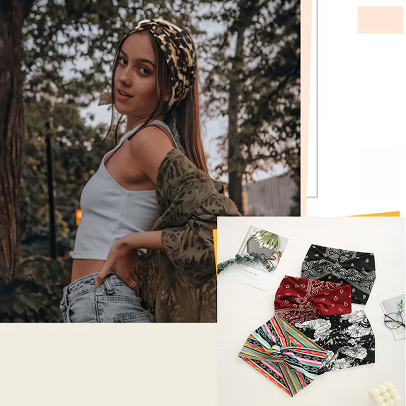 🧘 Boho Sport-Stirnband für Damen – Breites elastisches Haarband für Yoga, Laufen & Alltag!