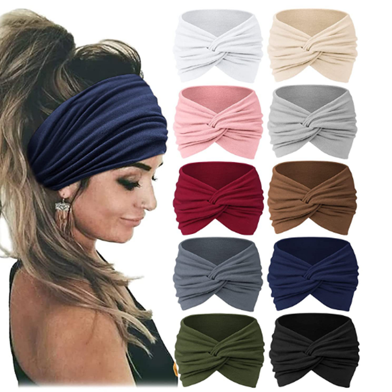 🧘 Boho Sport-Stirnband für Damen – Breites elastisches Haarband für Yoga, Laufen & Alltag!