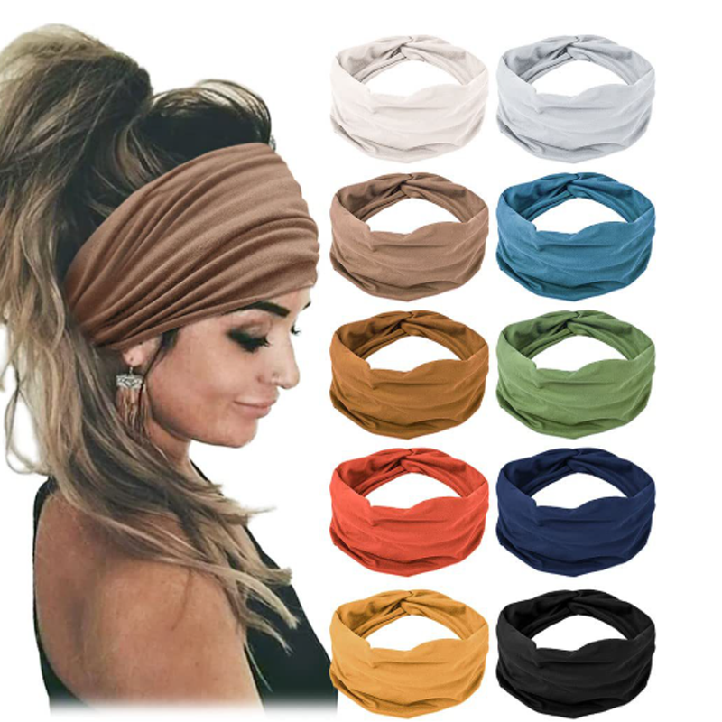 🧘 Boho Sport-Stirnband für Damen – Breites elastisches Haarband für Yoga, Laufen & Alltag!
